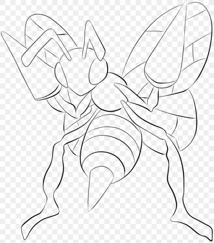 Beedrill Pokémon Weedle Coloring Book Pikachu, PNG, 838x954px, Beedrill, Artwork, Black And White, Butterfree, Color Download Free