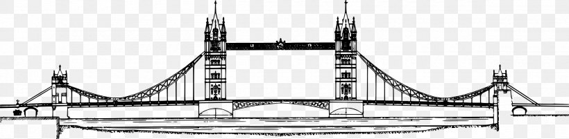 London Bridge Tower Of London Tower Bridge Millennium Bridge, London Westminster Bridge, PNG, 2400x590px, London Bridge, Auto Part, Black And White, Bridge, Fixed Link Download Free