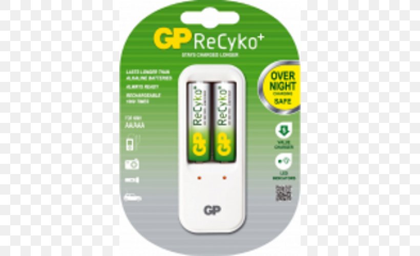 Battery Charger ReCyko Electric Battery Rechargeable Battery AA Battery, PNG, 500x500px, Battery Charger, Aa Battery, Aaa Battery, Alkaline Battery, Ampere Hour Download Free