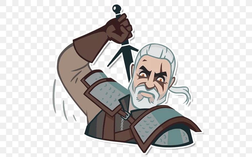 Geralt Of Rivia The Witcher 3: Wild Hunt Sticker Triss Merigold, PNG, 512x512px, Geralt Of Rivia, Arm, Art, Cartoon, Ciri Download Free