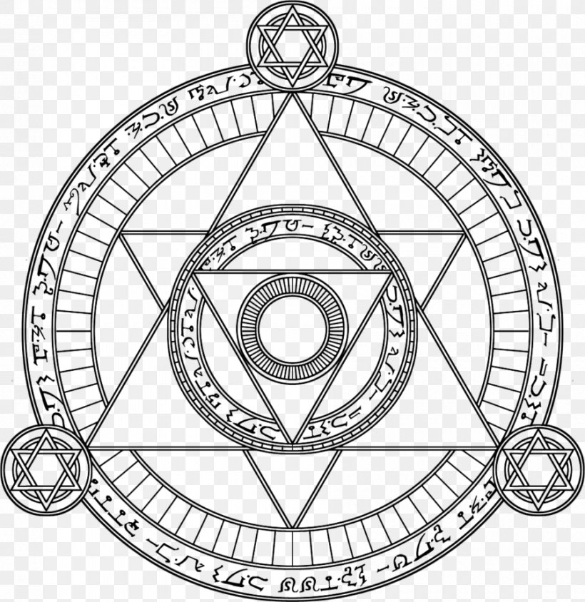 Magic Symbol Seal Of Solomon Witchcraft Spell, PNG, 900x927px, Magic, Altar Cloth, Area, Black And White, Line Art Download Free