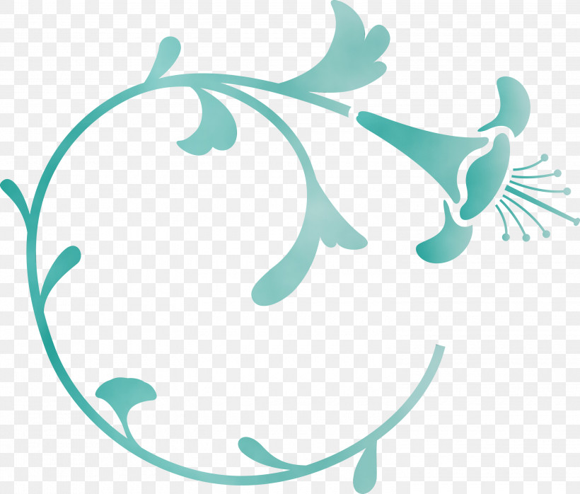 Turquoise Aqua Logo, PNG, 3000x2554px, Flower Frame, Aqua, Decoration Frame, Logo, Paint Download Free