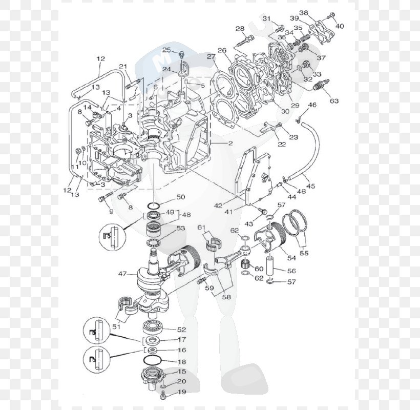 Yamaha Motor Company Honda Outboard Motor Suzuki Engine, PNG, 800x800px, Yamaha Motor Company, Black And White, Diagram, Drawing, Engine Download Free