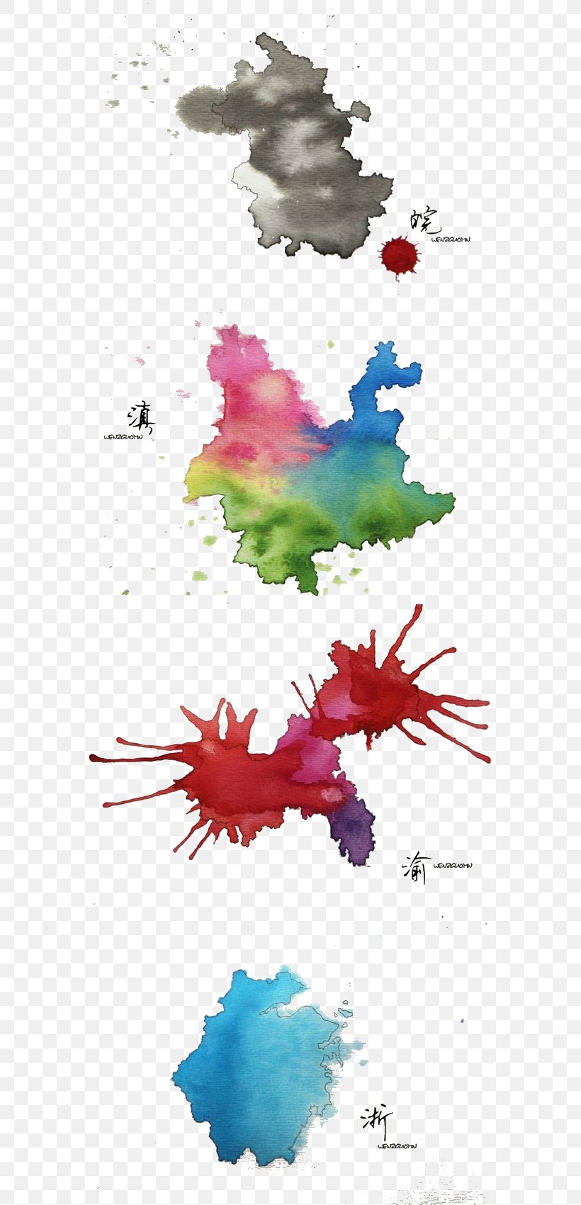 China Watercolor Painting Map, PNG, 580x1701px, China, Art, Border, Drawing, Illustrator Download Free