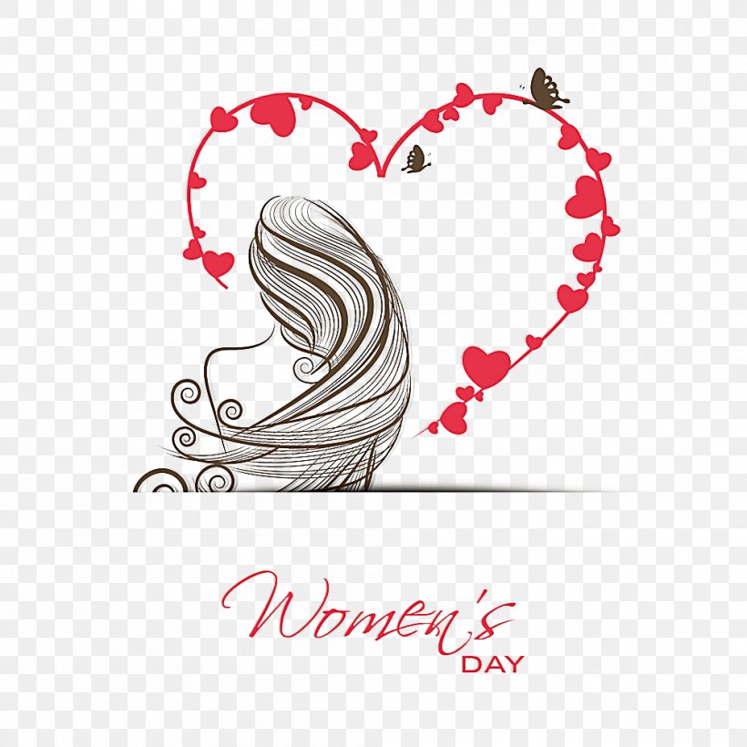 International Womens Day March 8 Valentines Day Greeting Card Illustration, PNG, 1000x1000px, Watercolor, Cartoon, Flower, Frame, Heart Download Free