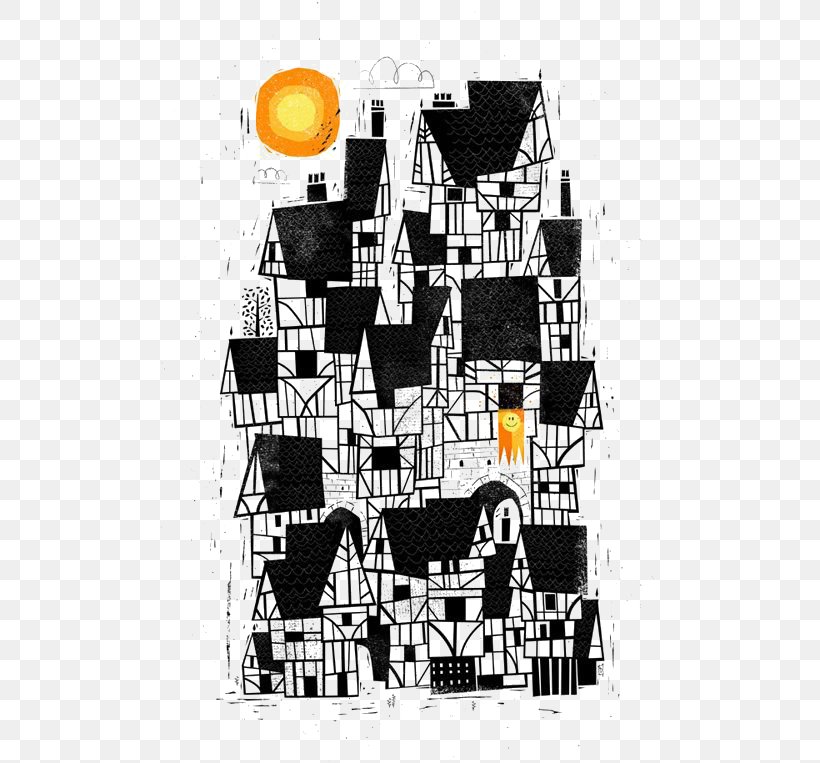 Black And White Cartoon House, PNG, 500x763px, Drawing, Art, Black And White, Illustration, Imatge Download Free