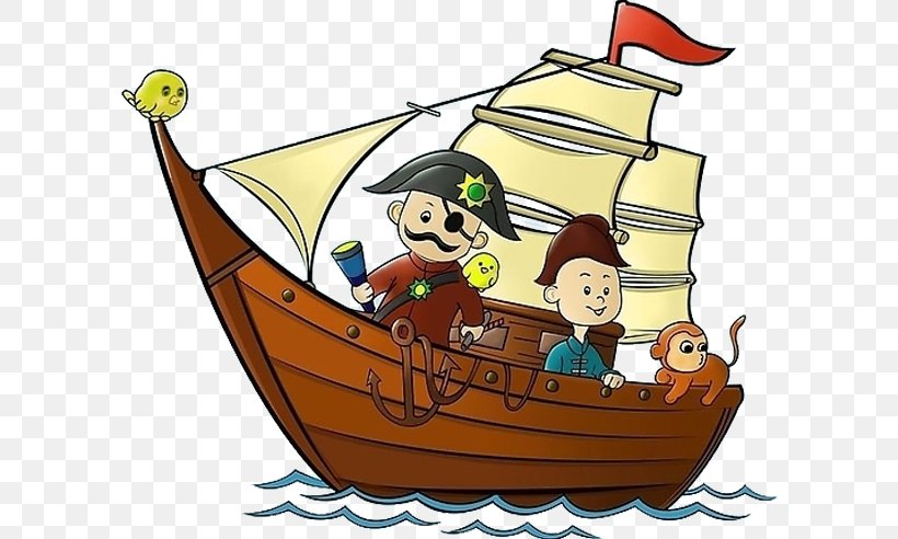Cartoon Piracy Illustration, PNG, 600x492px, Cartoon, Animation, Boat, Caravel, Comics Download Free