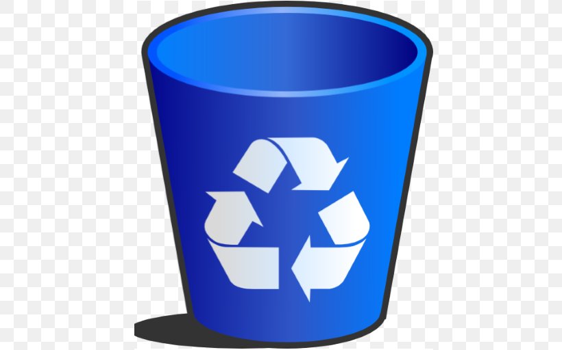 Rubbish Bins & Waste Paper Baskets Recycling Bin, PNG, 512x512px, Paper, Blue, Cobalt Blue, Container, Cup Download Free