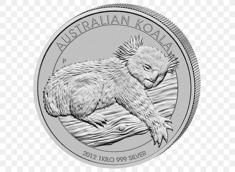 Perth Mint Silver Coin Bullion Coin, PNG, 600x600px, Perth Mint, Australia, Australian Silver Kookaburra, Black And White, Bullion Download Free