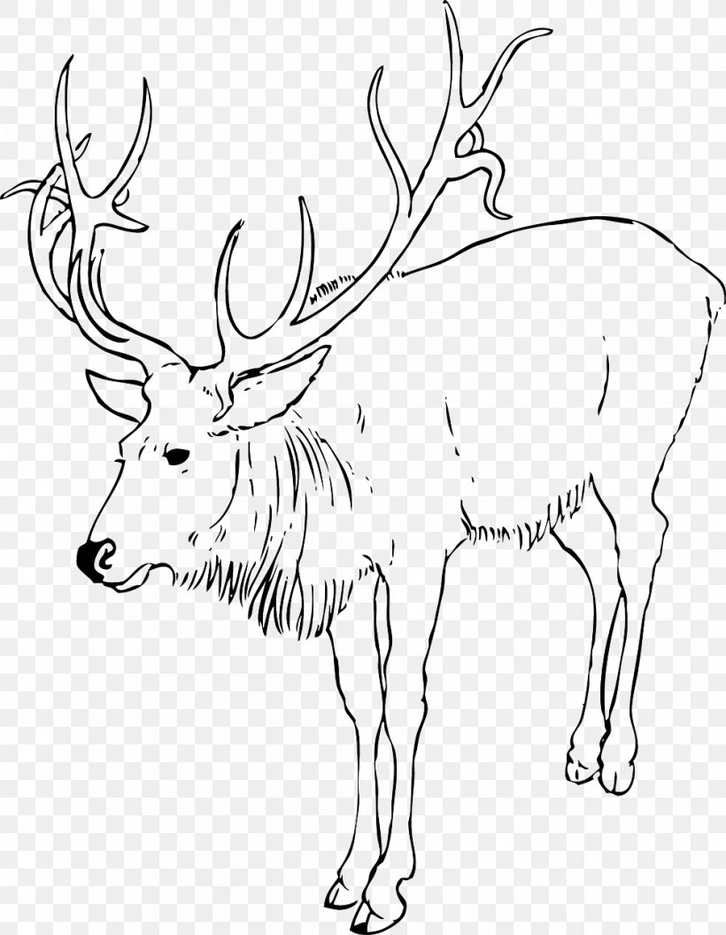 Reindeer Rudolph Clip Art, PNG, 994x1280px, Reindeer, Animal Figure, Antler, Artwork, Black And White Download Free
