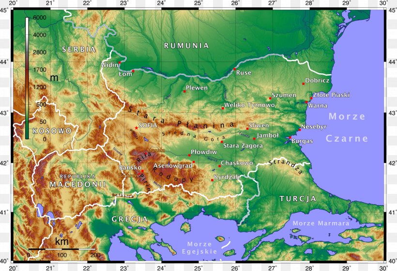 Bulgaria Germany Topographic Map World Map, PNG, 2200x1500px, Bulgaria, Atlas, Biome, Ecoregion, Geography Download Free