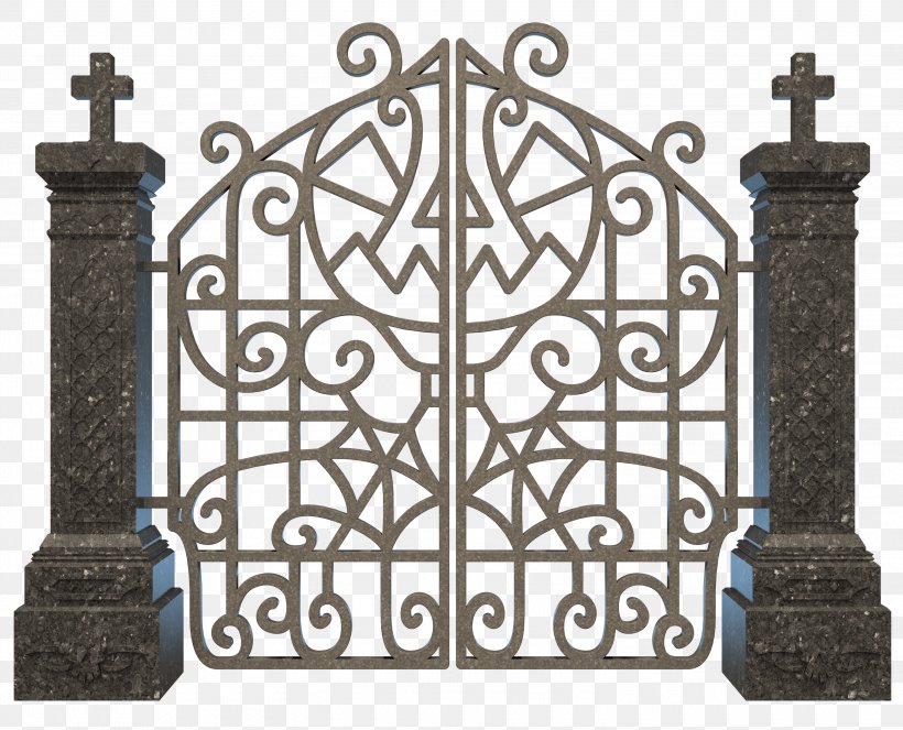 Cemetery Gate Grave Clip Art, PNG, 3000x2428px, Cemetery, Coffin, Facade, Fence, Gate Download Free