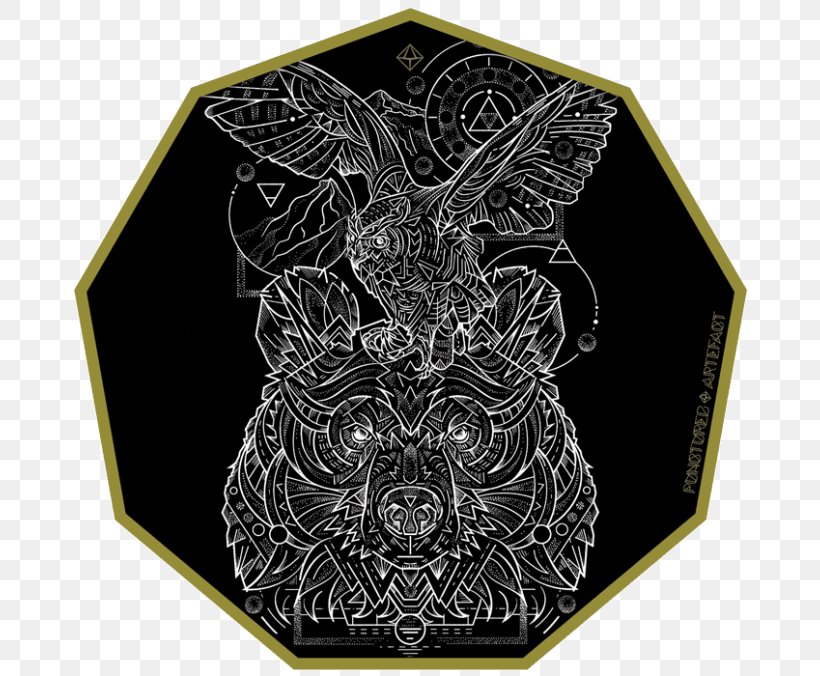 Great Horned Owl Sacred Geometry Art, PNG, 676x676px, Owl, Art, Barn Owl, Black, Drawing Download Free