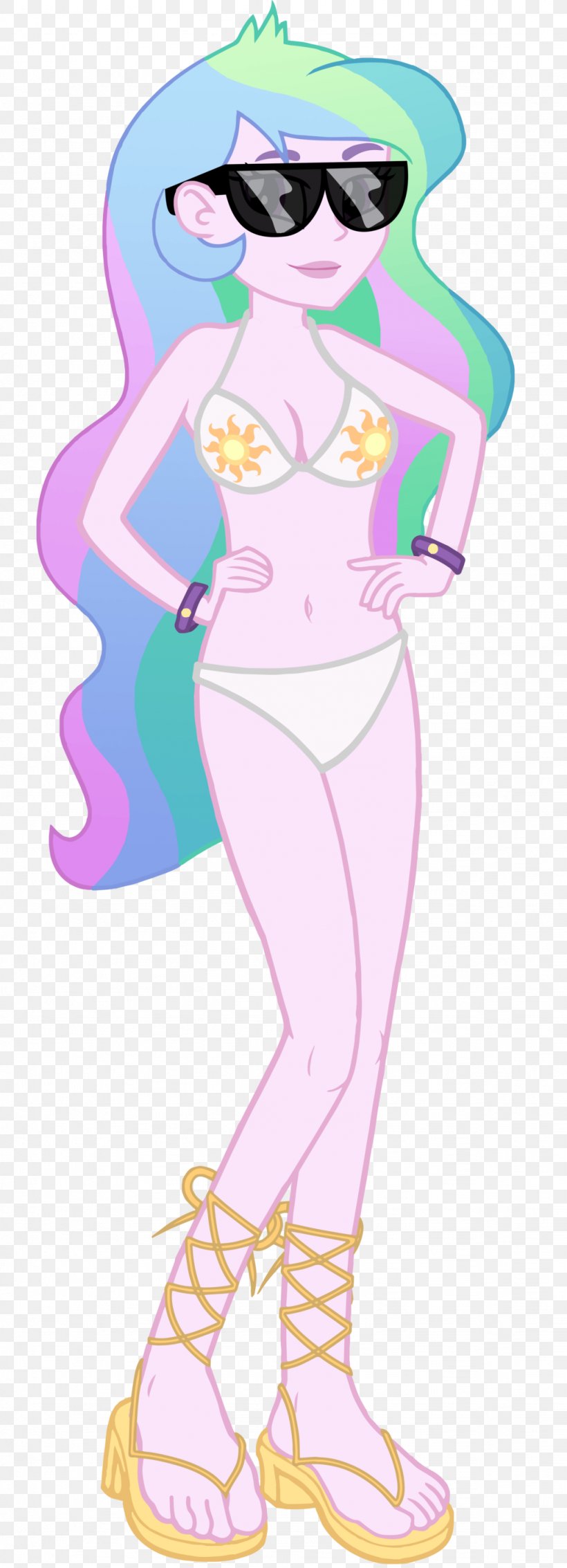 Princess Celestia Pinkie Pie Clothing My Little Pony: Equestria Girls Swimsuit, PNG, 1024x2831px, Watercolor, Cartoon, Flower, Frame, Heart Download Free