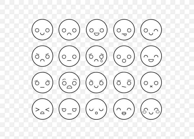 Emoticon Smiley Face Emotion Clip Art, PNG, 591x591px, Emoticon, Area, Black And White, Color, Coloring Book Download Free