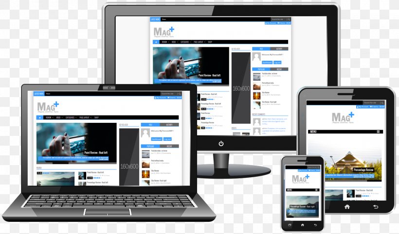 Responsive Web Design Web Development Web Page, PNG, 1500x882px, Responsive Web Design, Brand, Communication, Computer, Computer Monitor Download Free