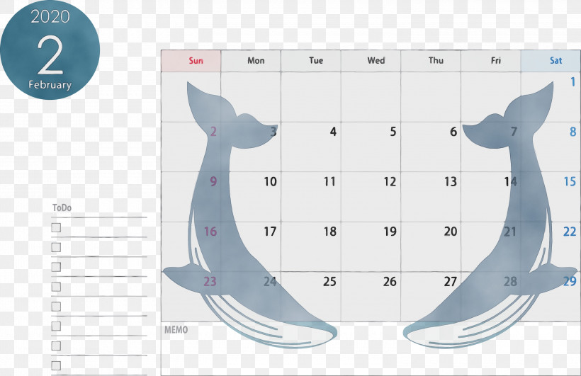Blue Whale Cetacea Whale, PNG, 3000x1943px, 2020 Calendar, February 2020 Calendar, Blue Whale, Cetacea, February 2020 Printable Calendar Download Free