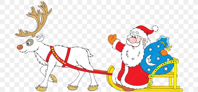 Reindeer Santa Claus Sled Clip Art, PNG, 700x381px, Reindeer, Art, Can Stock Photo, Cartoon, Christmas Download Free
