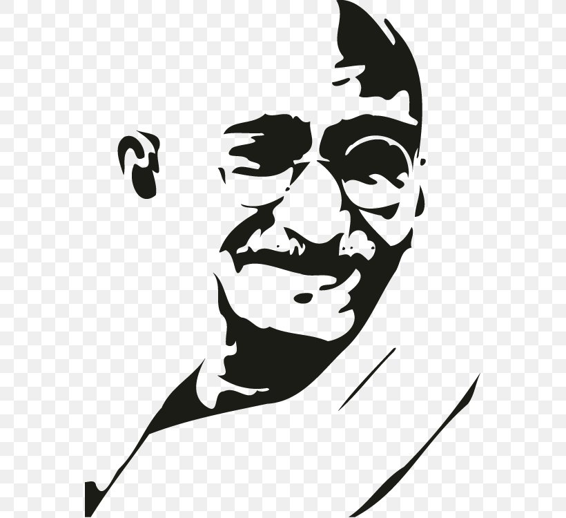 India Gandhi Jayanti Stencil Gandhi: My Life Is My Message, PNG, 573x750px, India, Art, Black And White, Drawing, Face Download Free