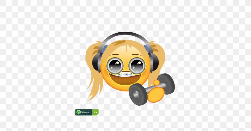 Headphones Emoticon Smiley Emoji WhatsApp, PNG, 1200x628px, Headphones, Audio, Audio Equipment, Cartoon, Dumbbell Download Free