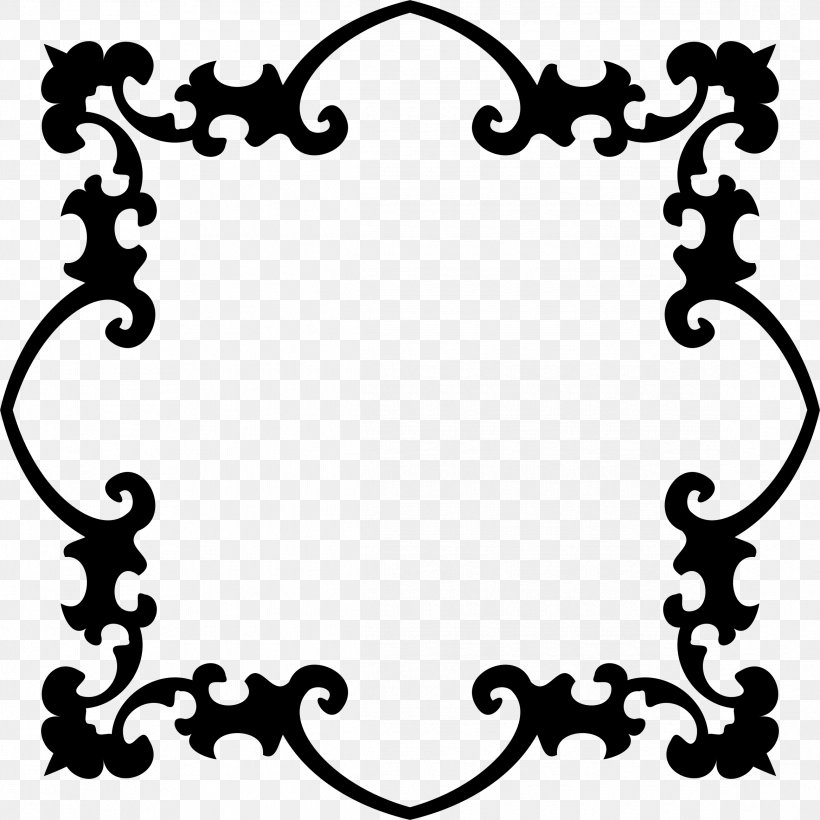 Black And White Picture Frames Clip Art, PNG, 2332x2332px, Black And White, Artwork, Autocad Dxf, Black, Body Jewelry Download Free
