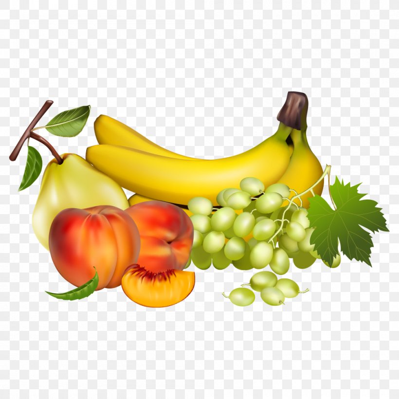Fruit Banana Grape Clip Art, PNG, 1000x1000px, Fruit, Apple, Auglis, Banana, Banana Family Download Free
