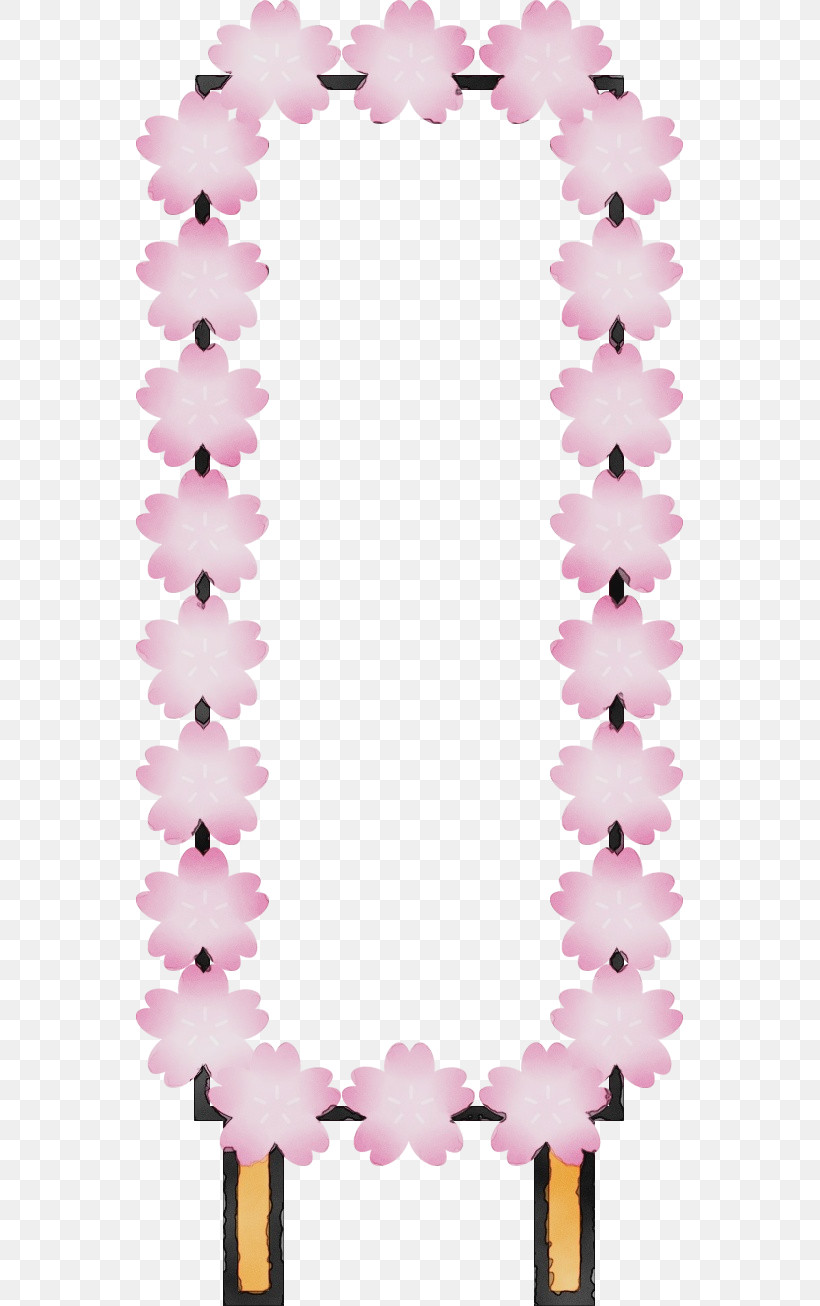 Pink Heart Magenta Petal Lei, PNG, 547x1306px, Cherry Flower Frame, Floral Frame, Heart, Lei, Magenta Download Free