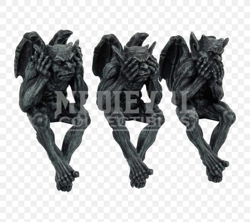 Figurine Sculpture Three Wise Monkeys Gargoyle Statue, PNG, 730x730px, Figurine, Dragon, Effigy, Evil, Gargoyle Download Free