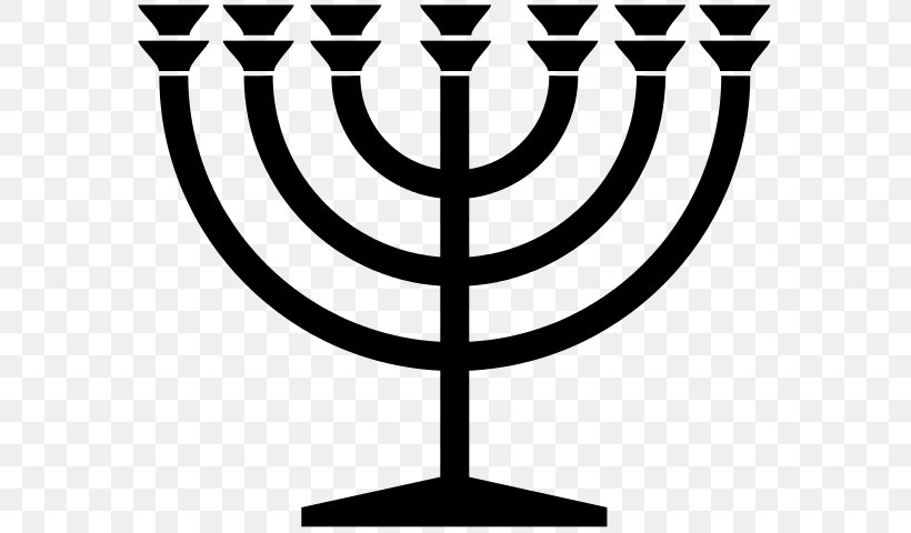 Menorah Jewish Symbolism Judaism Clip Art, PNG, 579x480px, Menorah, Black And White, Candle Holder, Chai, Christian Symbolism Download Free