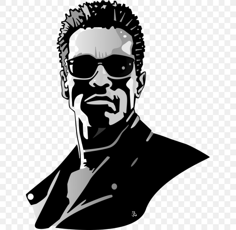 Arnold Schwarzenegger The Terminator Clip Art Vector Graphics, PNG, 800x800px, Arnold Schwarzenegger, Art, Black And White, Drawing, Eyewear Download Free