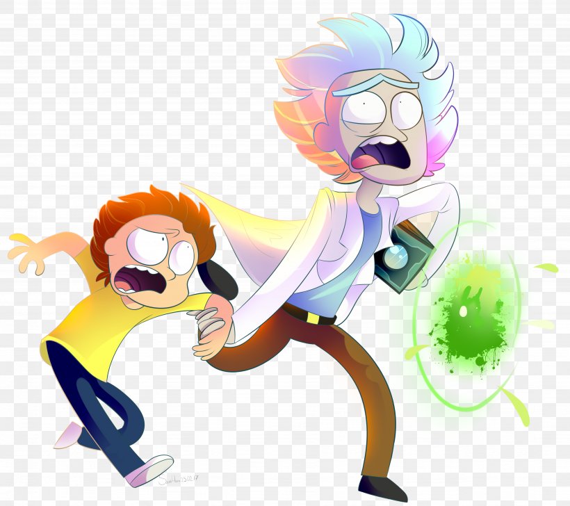 Rick Sanchez Morty Smith Drawing Cartoon, PNG, 3692x3281px, Watercolor, Cartoon, Flower, Frame, Heart Download Free