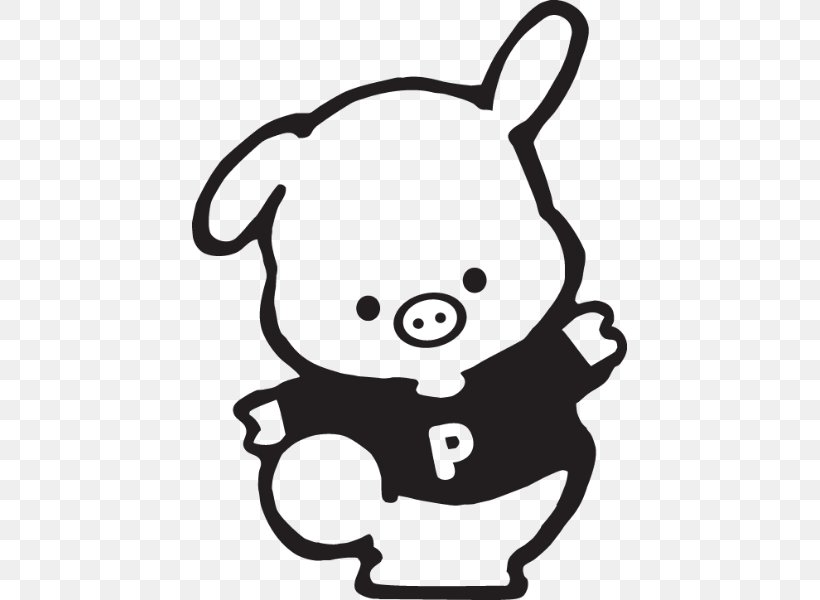 Hello Kitty Domestic Pig My Melody Sanrio Clip Art, PNG, 435x600px, Hello Kitty, Artwork, Black, Black And White, Carnivoran Download Free