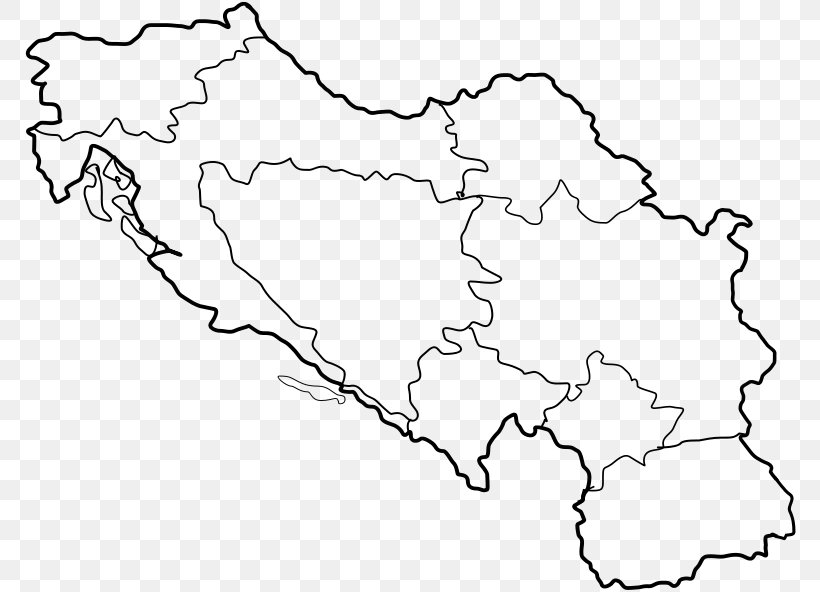 Socialist Federal Republic Of Yugoslavia Map Kingdom Of Yugoslavia Stanišić Sombor, PNG, 774x592px, Map, Area, Black And White, Flag Of Yugoslavia, Geography Download Free