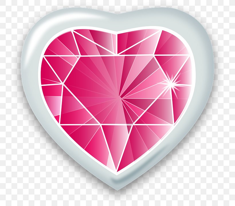 Gemstone Heart Diamond Clip Art, PNG, 754x720px, Gemstone, Diamond, Heart, Jewellery, Magenta Download Free