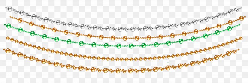 Decorative Beads Garland Christmas Clip Art, PNG, 5952x2004px, Decorative Beads, Bead, Beadwork, Body Jewelry, Chain Download Free