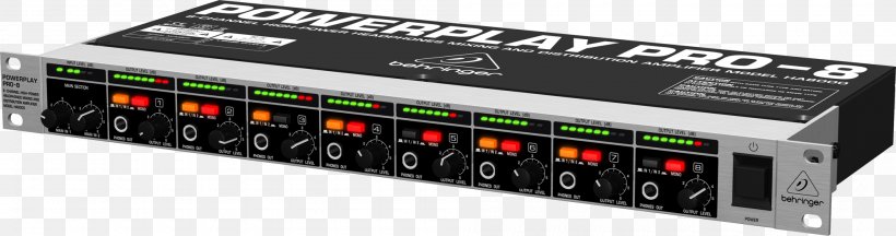 Behringer HA8000 V2 8-Channel Headphone Amplifier Headphones Audio Mixers, PNG, 2000x528px, Behringer, Amplifier, Audio, Audio Equipment, Audio Mixers Download Free