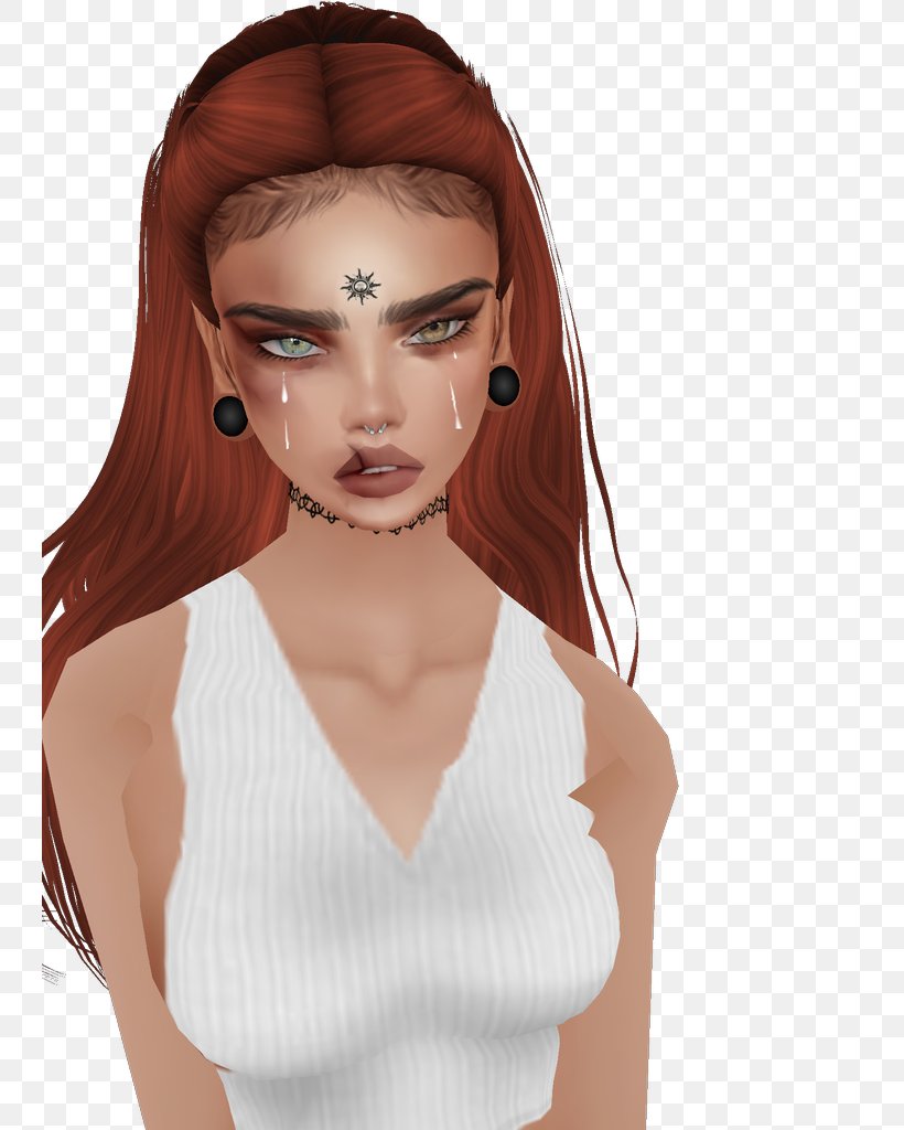 IMVU Avatar Forehead, PNG, 744x1024px, Watercolor, Cartoon, Flower, Frame, Heart Download Free