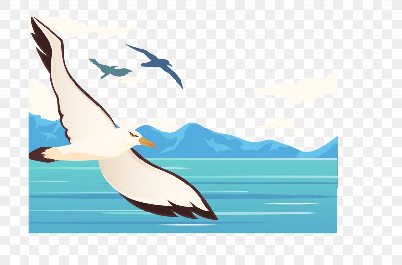 Flight Bird Sky Wing Clip Art, PNG, 7589x5001px, Flight, Area, Beak, Bird, Blue Download Free