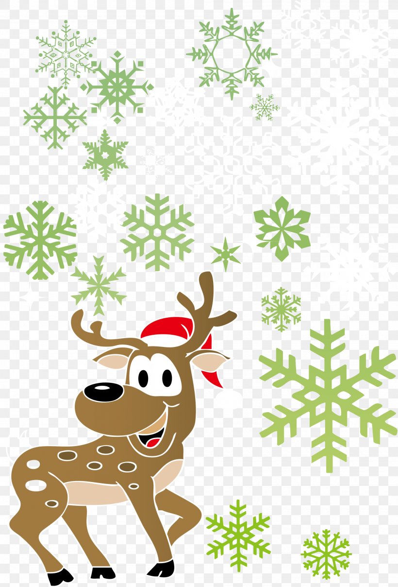 Reindeer Christmas Ornament Snowflake, PNG, 2000x2947px, Reindeer, Antler, Branch, Cartoon, Christmas Download Free