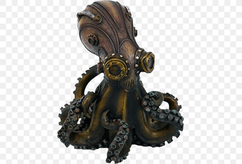 Steampunk Statue Figurine Octopus Collectable, PNG, 555x555px, Steampunk, Bookend, Brass, Bronze, Collectable Download Free