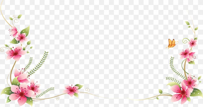 Flowers & Butterfly Desktop Wallpaper Wallpaper, PNG, 1427x754px, 4k Resolution, Butterfly, Blossom, Branch, Cherry Blossom Download Free