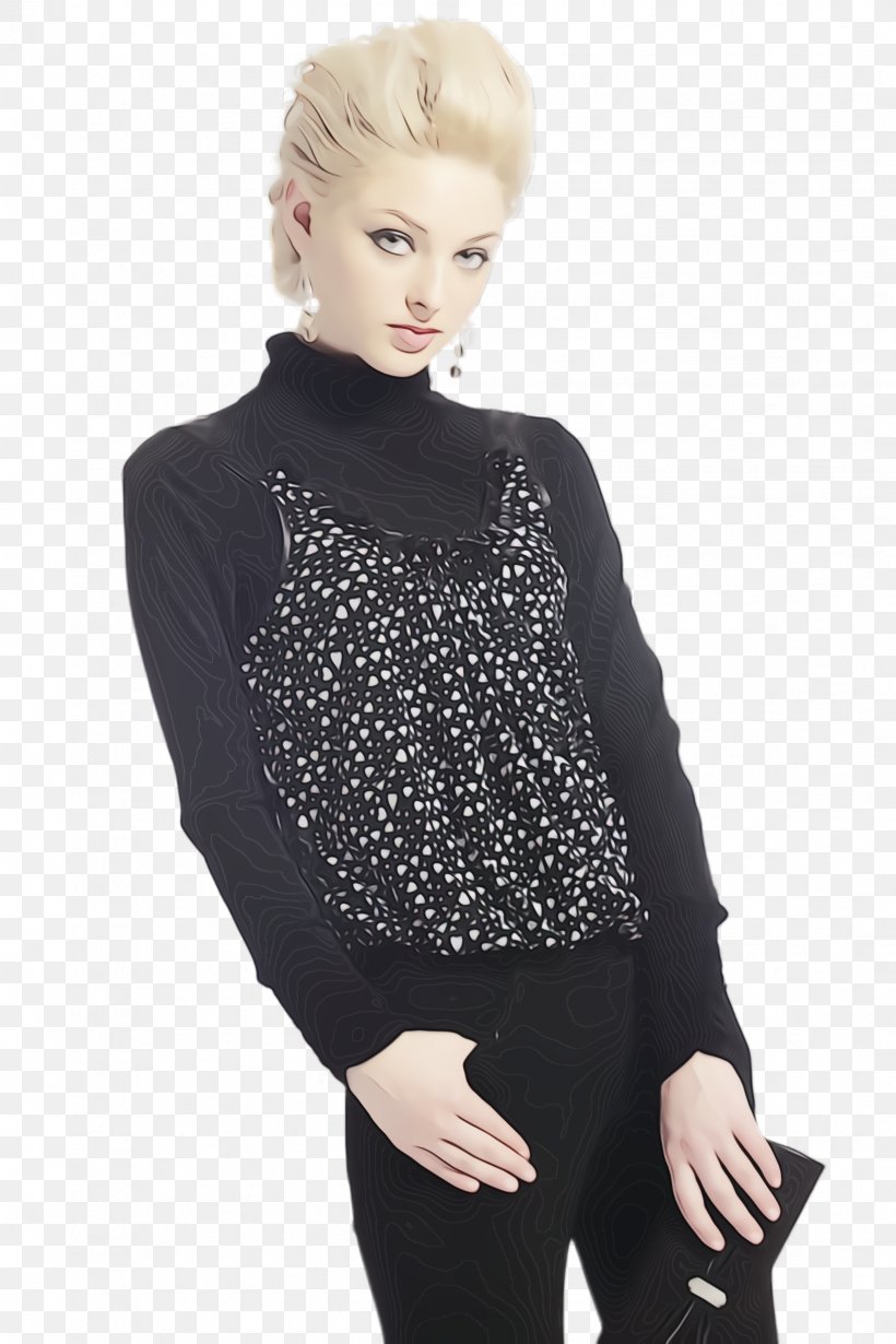 Clothing Black Neck Sleeve Outerwear, PNG, 1632x2448px, Watercolor, Black, Blouse, Clothing, Fashion Download Free