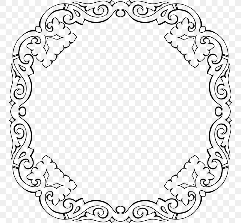 Picture Frames Window Calligraphy Clip Art, PNG, 758x758px, Picture Frames, Area, Black And White, Calligraphy, Decorative Arts Download Free