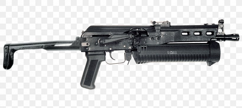PP-19 Bizon 9×18mm Makarov 9×19mm Parabellum Submachine Gun 9 Mm Caliber, PNG, 853x381px, Watercolor, Cartoon, Flower, Frame, Heart Download Free