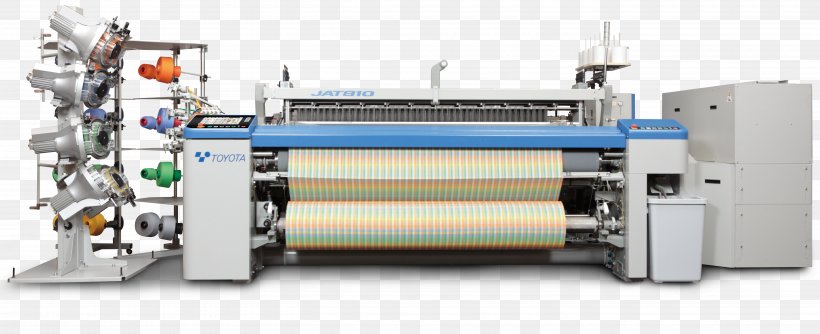Machine Loom Toyota Industries Textile Weaving, PNG, 5400x2200px, Machine, Airjet Loom, Company, Cylinder, Dyeing Download Free