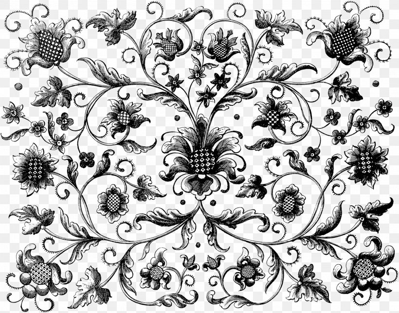 Floral Design Flower Texture Mapping Paper Pattern, PNG, 2711x2130px, Floral Design, Antique, Art, Black And White, Drawing Download Free