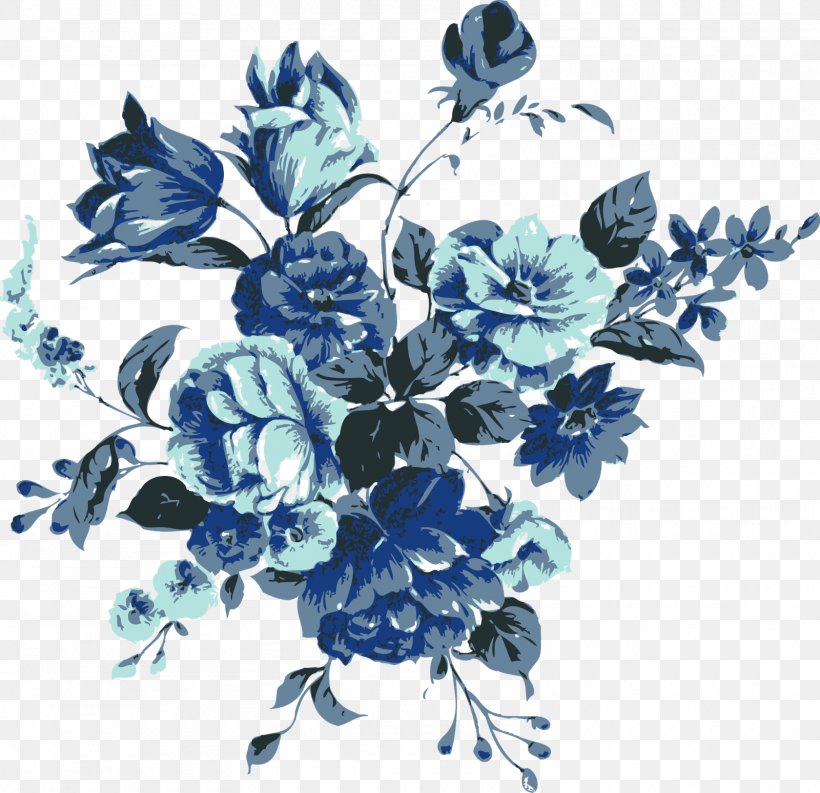 Blue Flower Floral Design, PNG, 1600x1548px, Blue, Art, Branch, Cut Flowers, Drawing Download Free