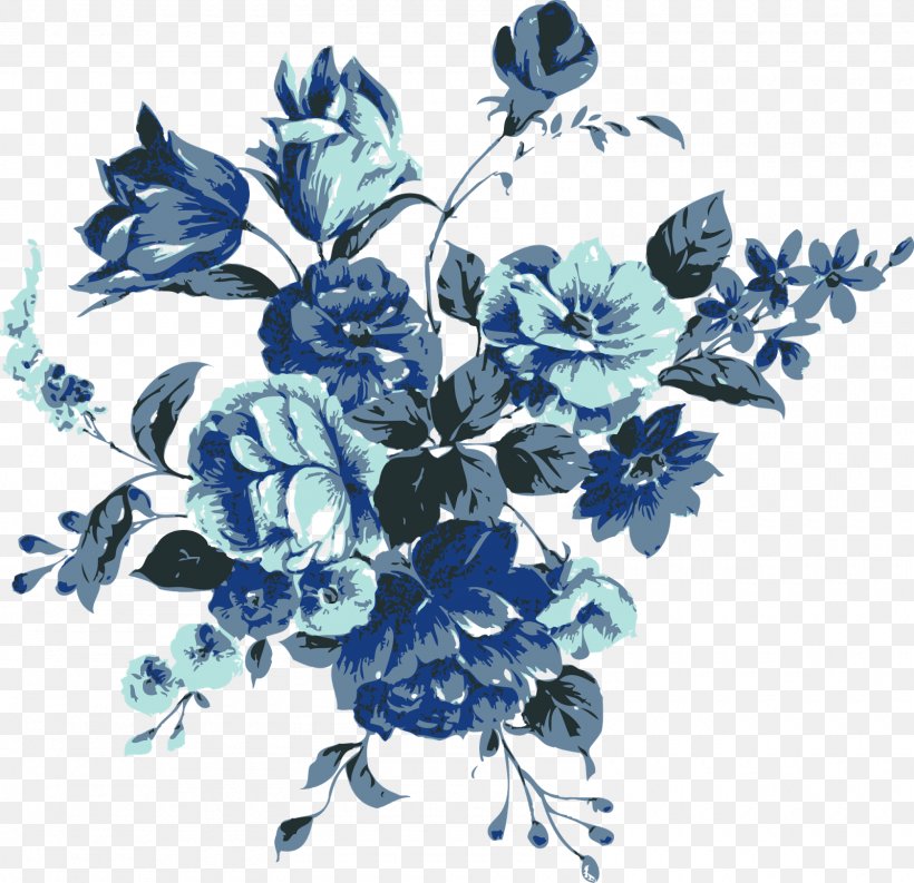 Blue Flower Floral Design, PNG, 1600x1548px, Blue, Art, Branch, Cut ...