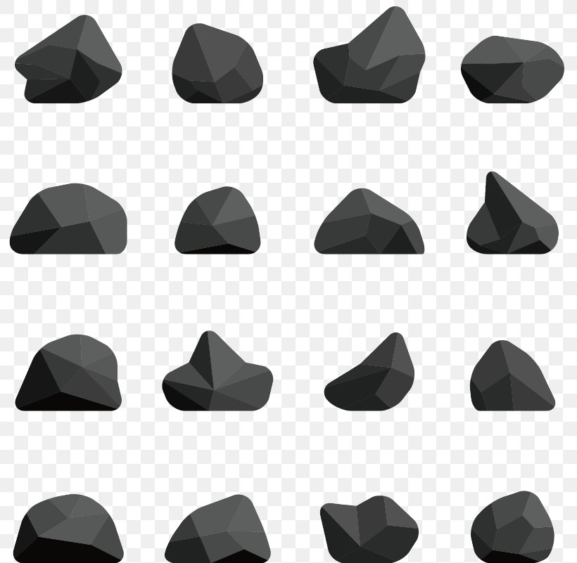 Rock Polygon Crystal Boulder, PNG, 798x801px, Rock, Black And White, Boulder, Crystal, Geometry Download Free