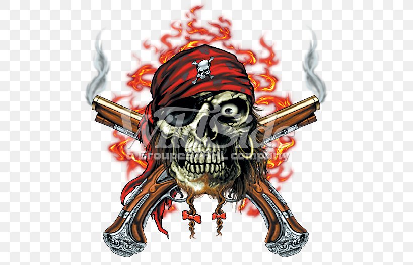 Skull Caribbean T-shirt Horror, PNG, 525x525px, Skull, Bone, Caribbean, Evil, Horror Download Free